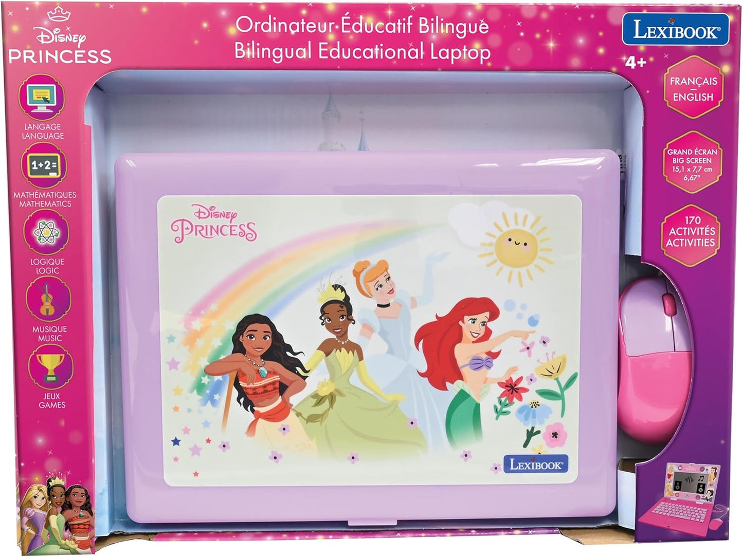 Lexibook Disney Princess Educational Laptop for kids, JC598DPi1LXB