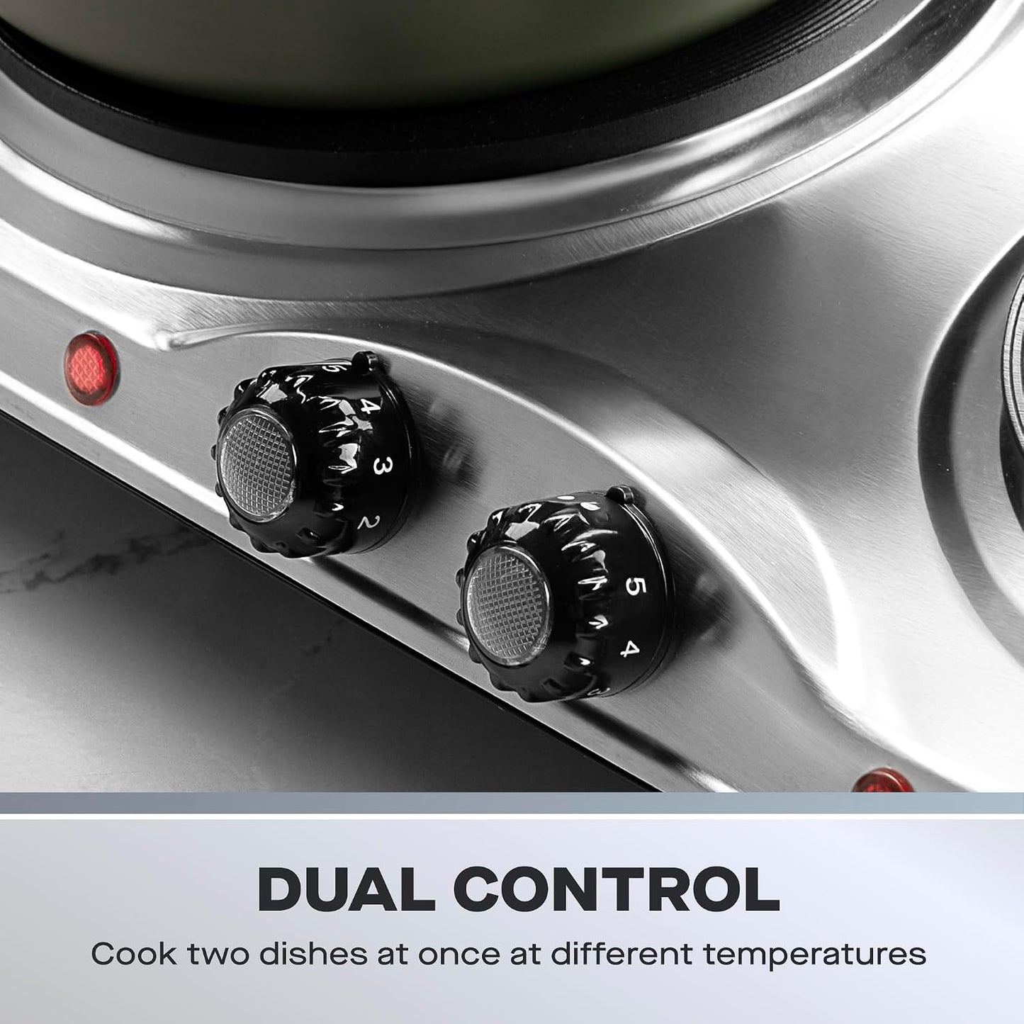 Daewoo Double Hot Plate Electric Hob – 2500W Tabletop Hob with 2 Ring Heating Plates