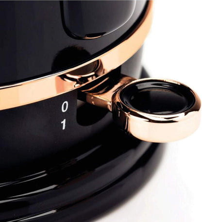 Haden Kettle Salcombe 1.7L Fast Boil Stainless Steel Auto Black & Copper