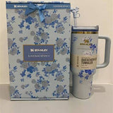 Stanley LoveShackFancy blue floral 40 OZ tumbler with gift box