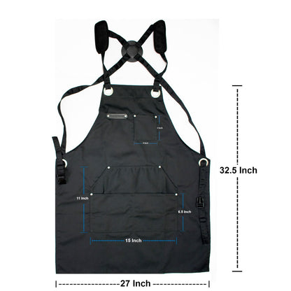 Canvas Apron Woodworking Chef Workshop Garage Garden Tool Work Shop Pockets UK