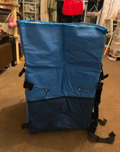 Stuart Delivery Roll-Top Courier Backpack, Blue | Roll-Top Closure, Mesh Side Pockets, Buckle Straps, Courier Use